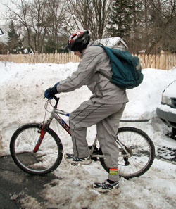 Bicycling to work in winter